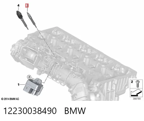 Bujía de precalentamiento 12230038490 BMW