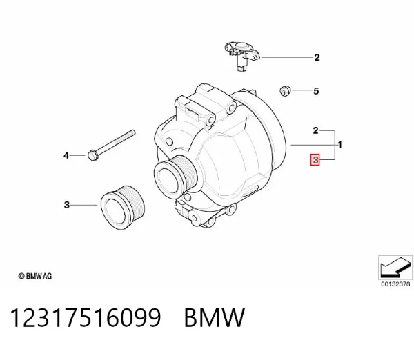Polea alternador 12317516099 BMW