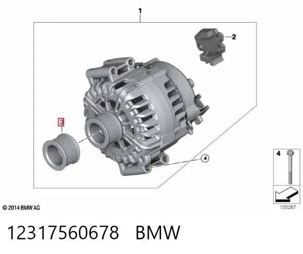 Polea alternador 12317560678 BMW