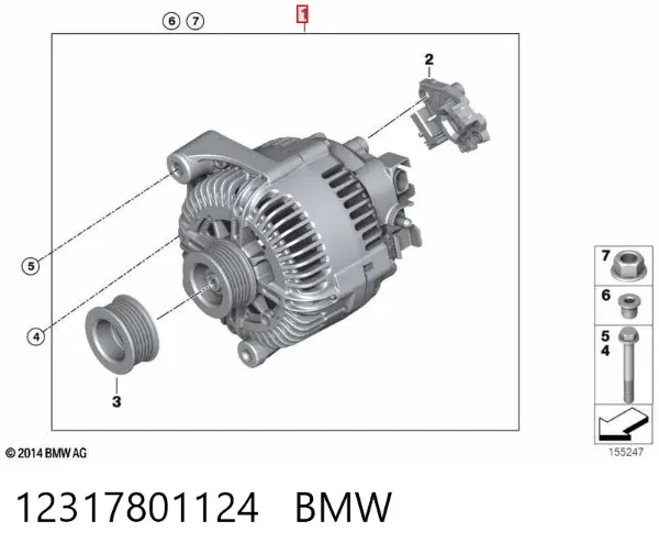 Alternador 12317801124 BMW