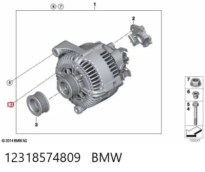 Soporte del alternador BMW 12318574809