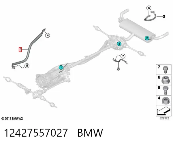 Cable de masa de batería 12427557027 BMW