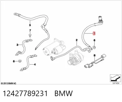 Cable de bujías de precalentamiento BMW 12427789231