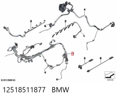 Mazo de cables del compartimiento del motor BMW 12518511877