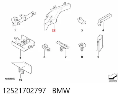 Moldura de cristal trasero BMW 12521702797