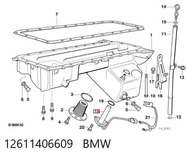 Sensor de nivel de aceite 12611406609 BMW