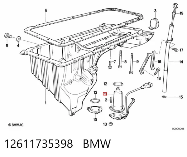 Sensor de nivel de aceite 12611735398 BMW