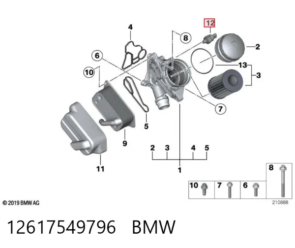 Sensor de presión de aceite 12617549796 BMW