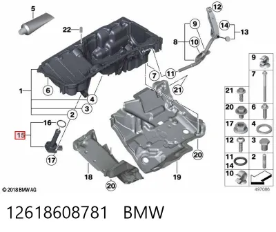 Sensor de nivel de aceite del motor BMW 12618608781
