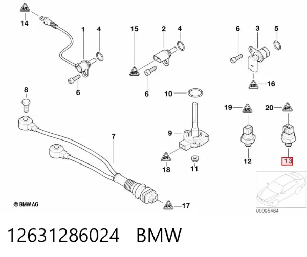 Sensor de temperatura 12631286024 BMW