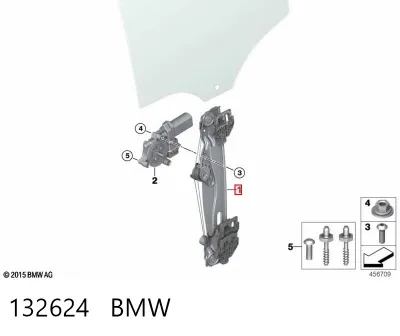 Mecanismo de elevalunas de la puerta trasera izquierda BMW 132624