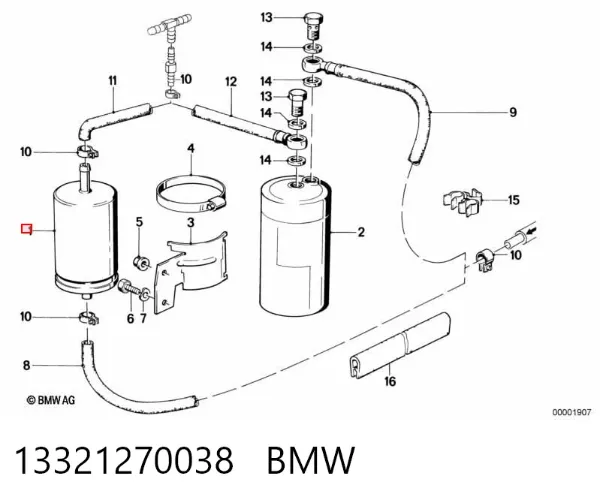 Filtro de combustible 13321270038 BMW