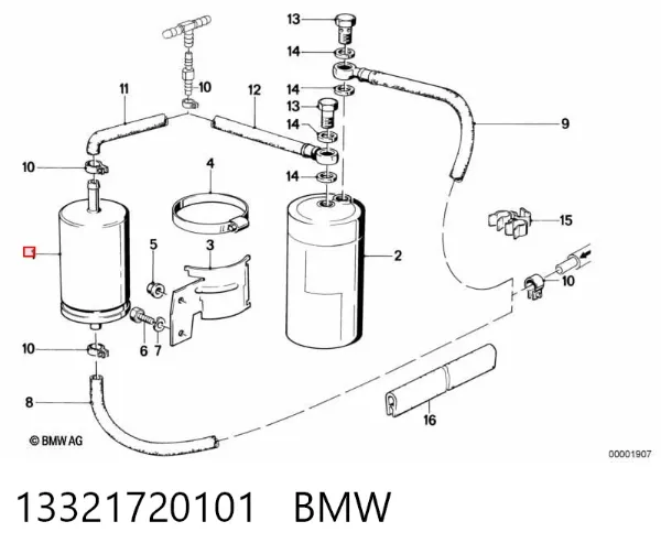Filtro de combustible 13321720101 BMW