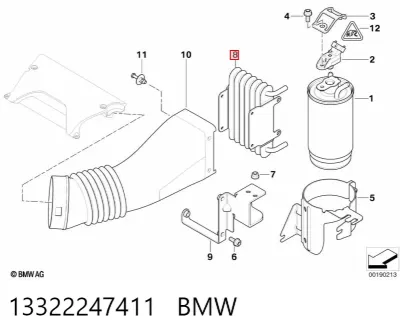 Radiador de enfriamiento de combustible BMW 13322247411