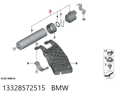 Calentador de combustible BMW 13328572515