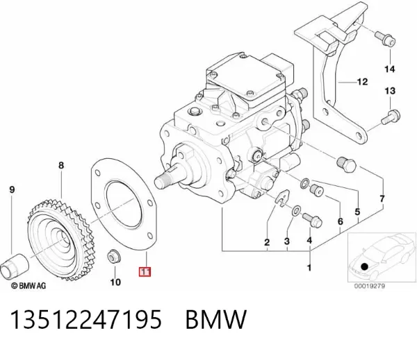 Junta de la bomba de inyección de alta presión 13512247195 BMW