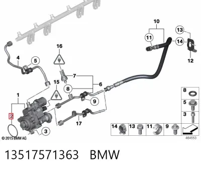 Junta de tapa del tubo de llenado de aceite BMW 13517571363