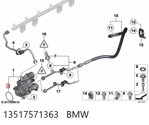 Junta de tapa del tubo de llenado de aceite 13517571363 BMW