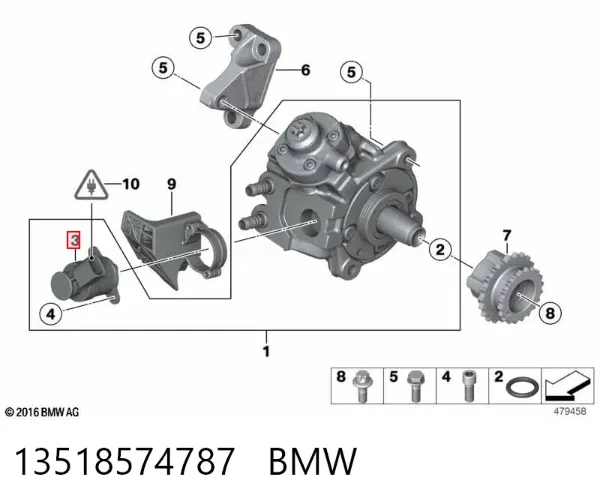 Válvula reguladora de presión del sistema common rail 13518574787 BMW