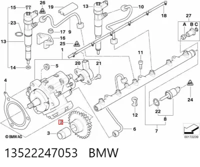 Engranaje de estrella, bomba de inyección BMW 13522247053