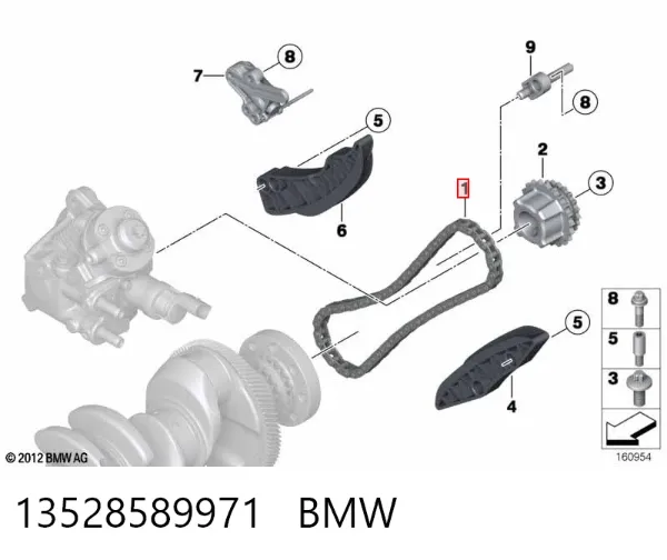 Cadena de la bomba de alta presión 13528589971 BMW