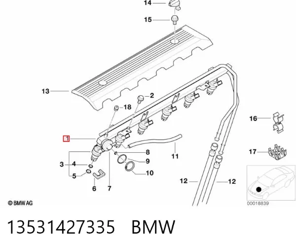Rampa de combustible 13531427335 BMW