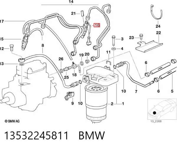Inyector 13532245811 BMW
