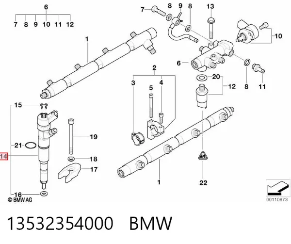 Inyector 13532354000 BMW