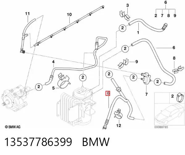 Válvula de retorno de combustible 13537786399 BMW