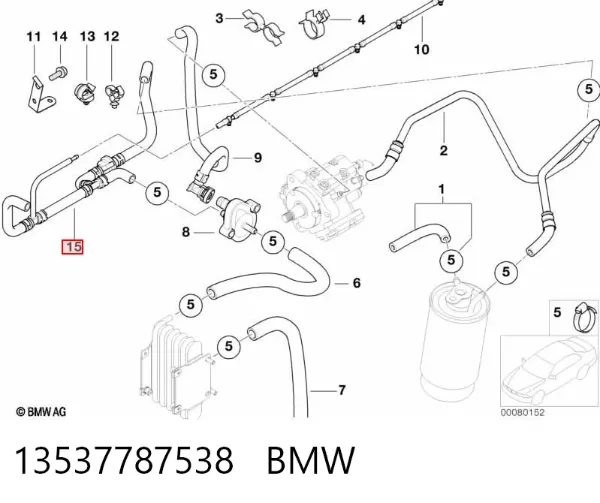 Válvula de retorno de combustible 13537787538 BMW