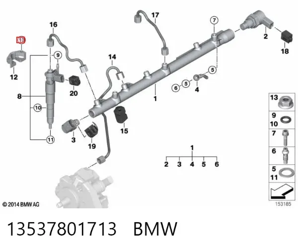 Tuerca del colector de escape 13537801713 BMW