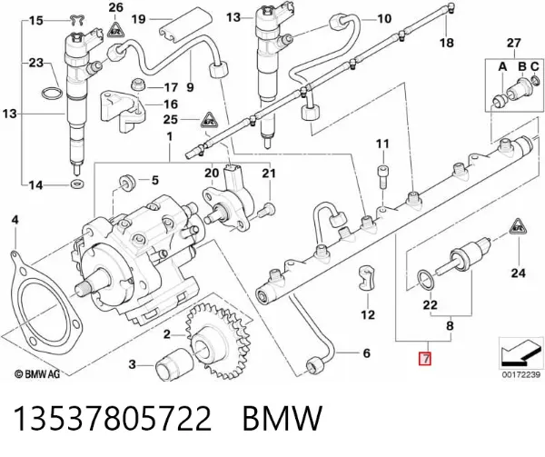 Rampa de combustible 13537805722 BMW