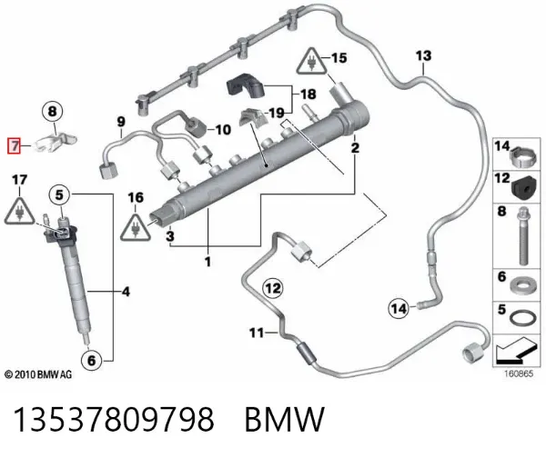 Soporte del inyector 13537809798 BMW