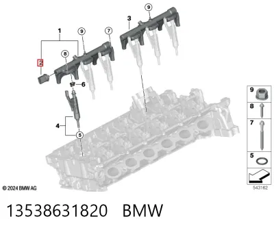 Sensor de presión de combustible BMW 13538631820