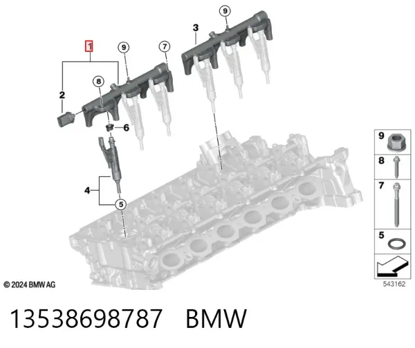 Rampa de combustible 13538698787 BMW