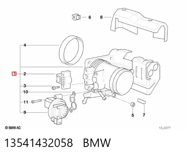 Cuerpo de mariposa 13541432058 BMW