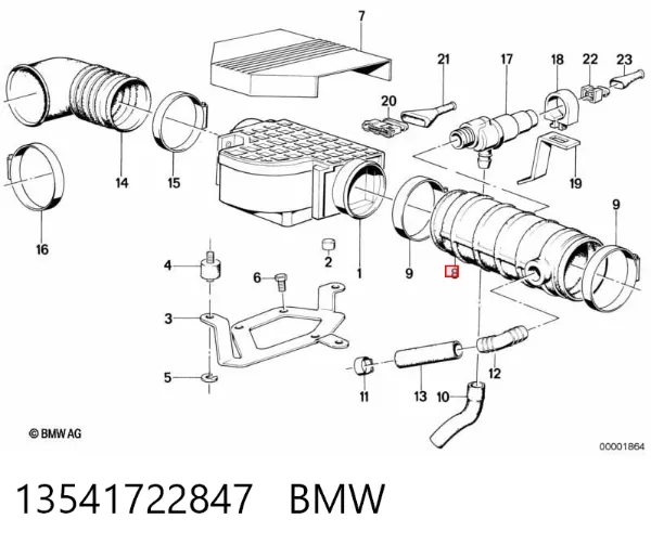 Tubo de admisión del cuerpo de mariposa 13541722847 BMW