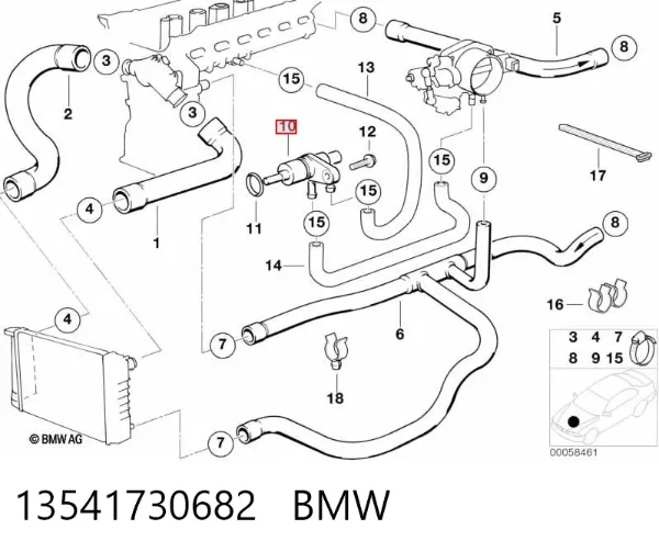 Termostato auxiliar 13541730682 BMW