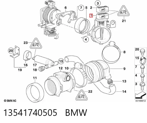 Cuerpo de mariposa 13541740505 BMW