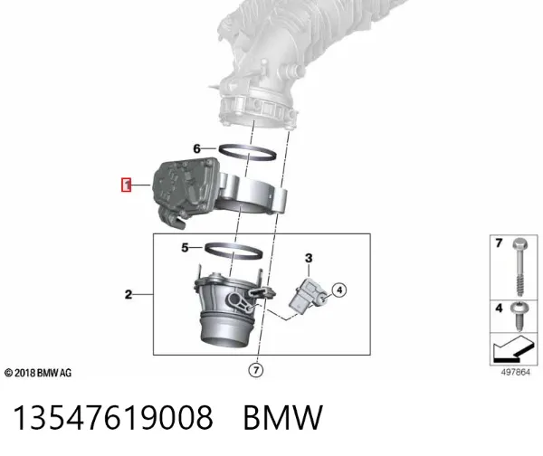 Cuerpo de mariposa 13547619008 BMW
