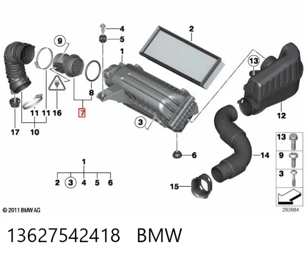 Caudalímetro 13627542418 BMW