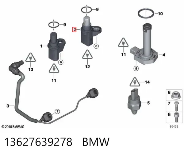 Sensor de árbol de levas 13627639278 BMW