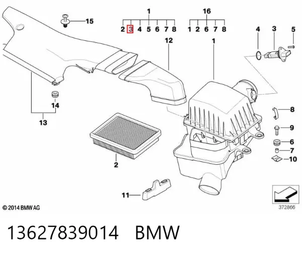 Caudalímetro 13627839014 BMW