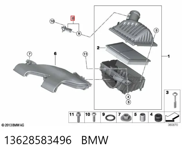 Caudalímetro 13628583496 BMW