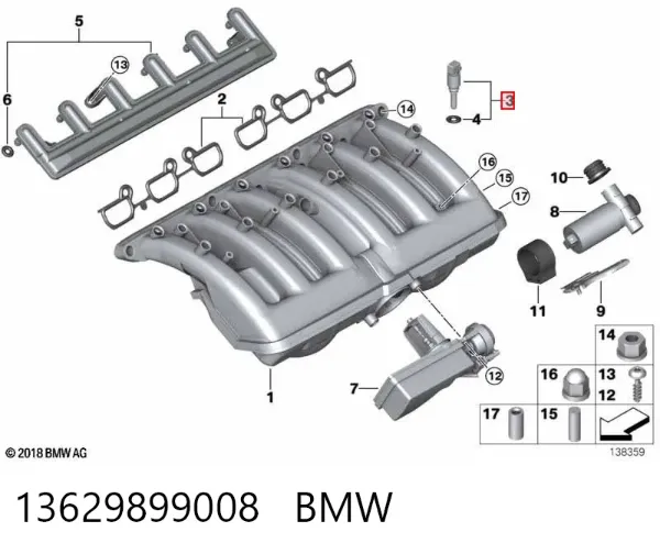 Sensor de temperatura del aire de admisión 13629899008 BMW