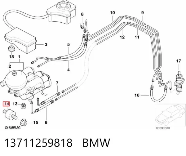 Abrazadera de tubo de escape trasera 13711259818 BMW