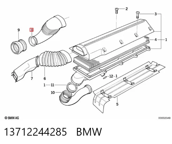 Tubo flexible de aspiración 13712244285 BMW