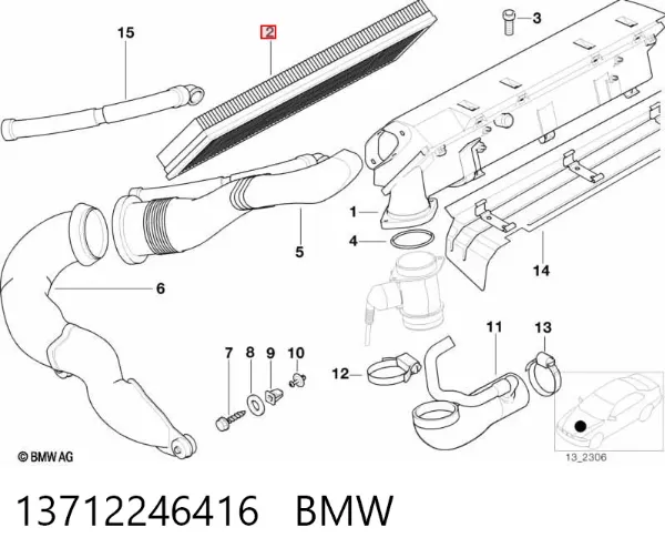 Filtro de aire 13712246416 BMW