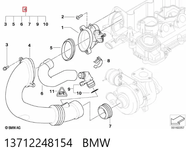 Manguito de aire del medidor de masa de aire 13712248154 BMW
