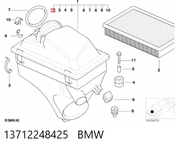 Filtro de aire 13712248425 BMW